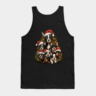 Cute Boston Terrier Puppy Dog Christmas Tree Tank Top